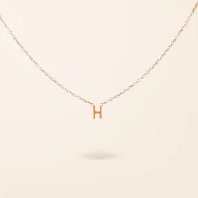 14K Gold One Drop Mini Initial Necklace