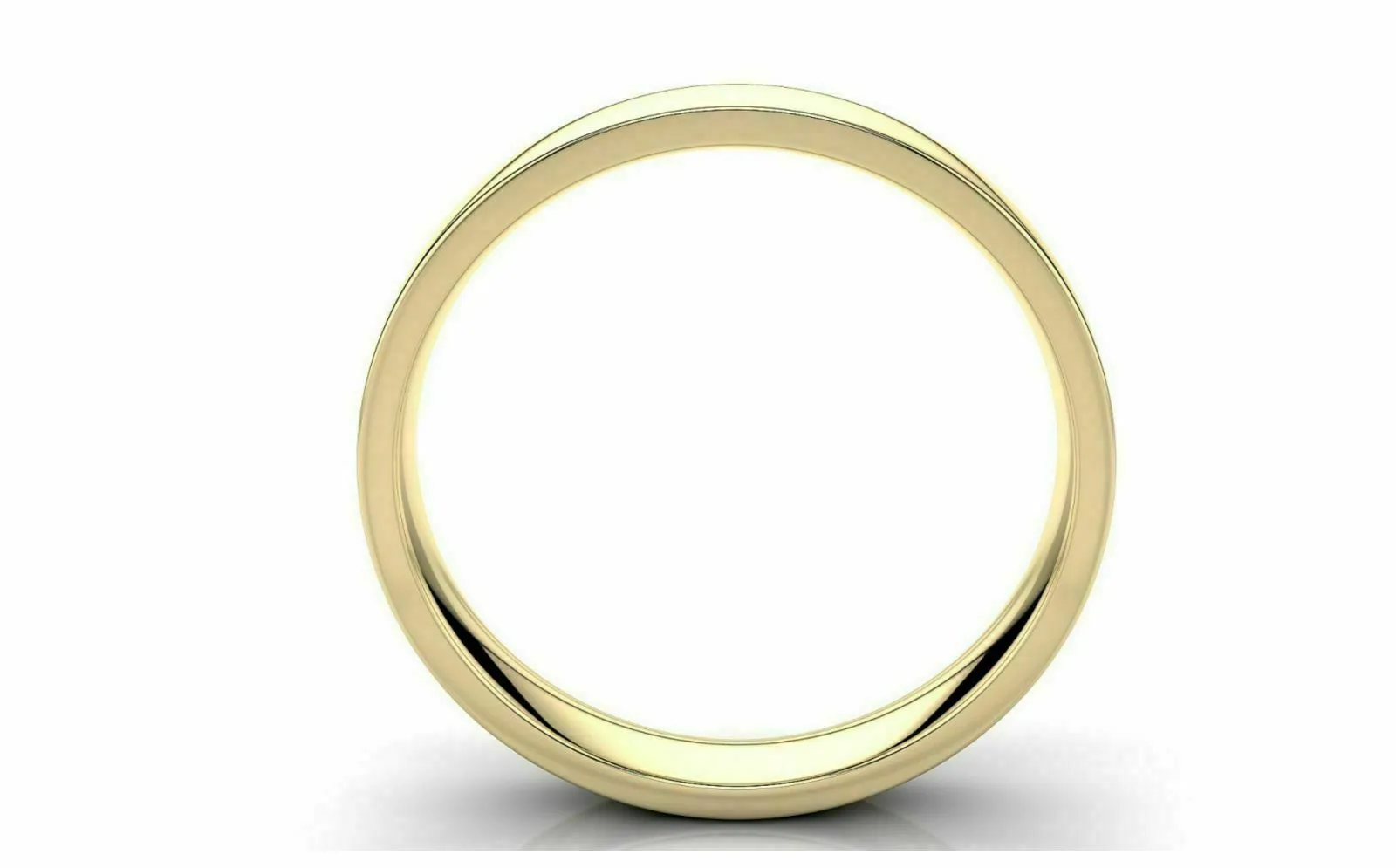 14k Solid Gold 3mm Comfort Fit Wedding Flat Band in 14k Yellow Gold All sizes 