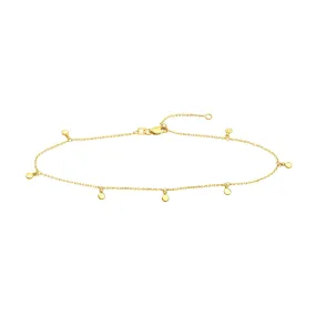 14K Yellow Gold Mini Disc Anklet