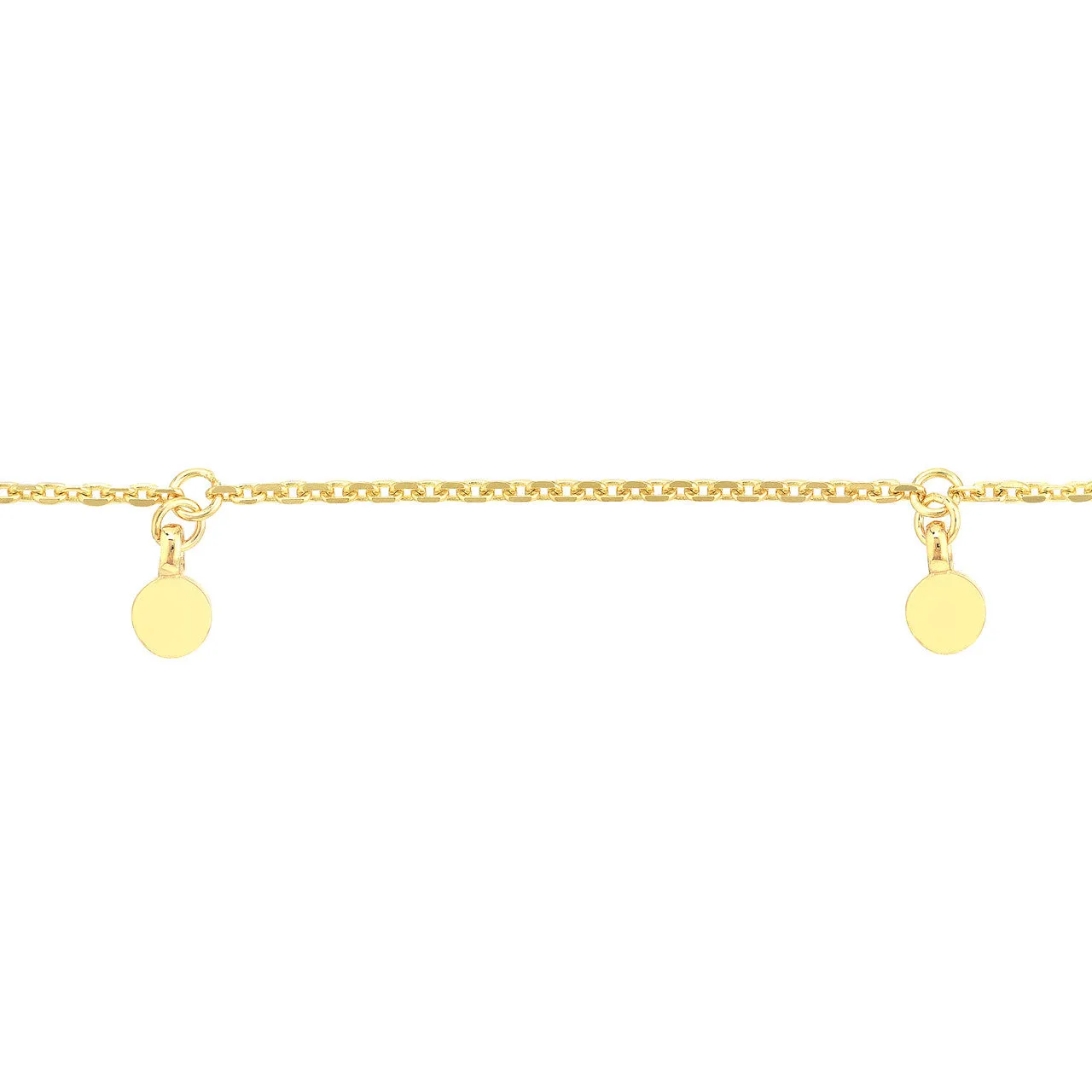 14K Yellow Gold Mini Disc Anklet