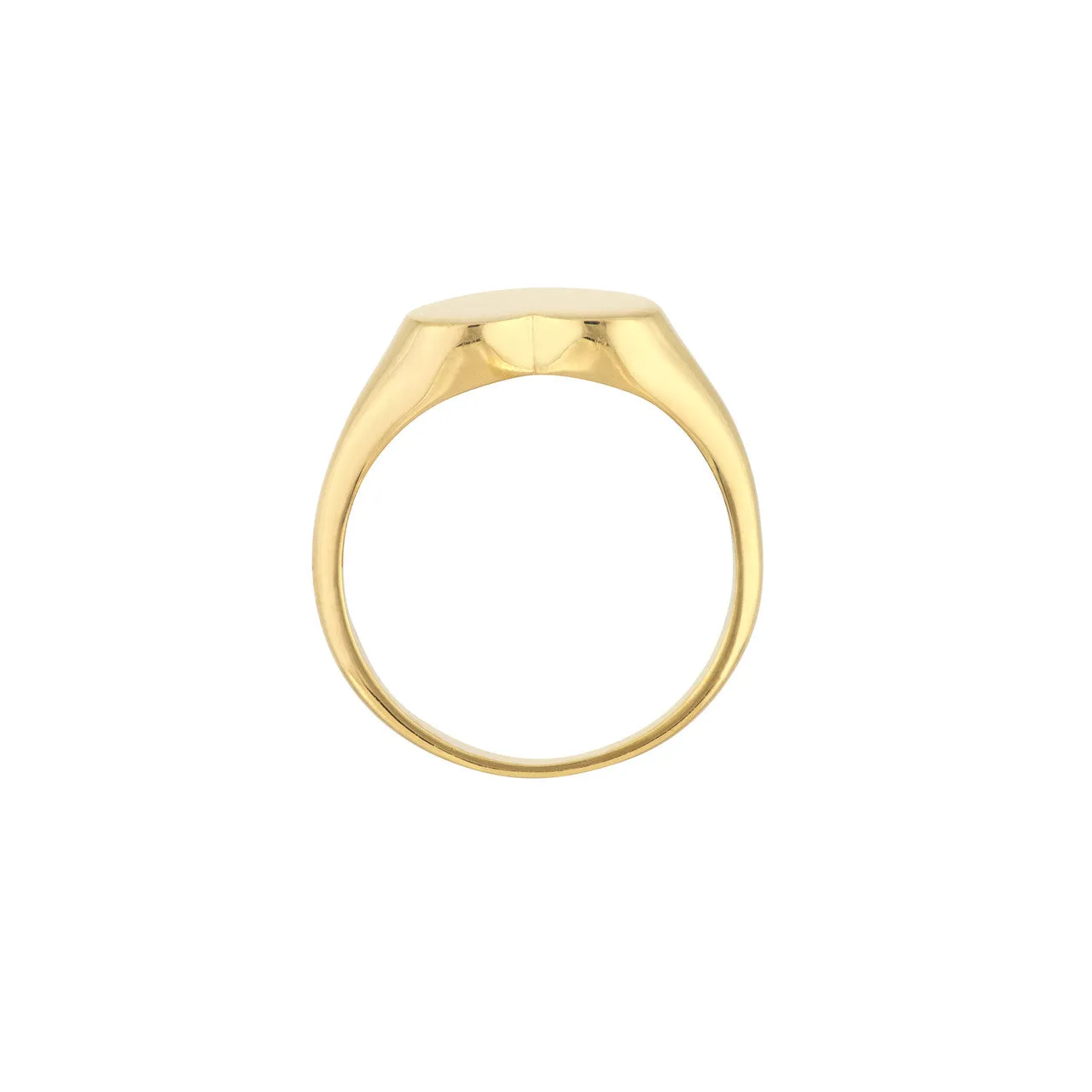 14K Yellow Gold Signet Mini Heart Engravable Ring