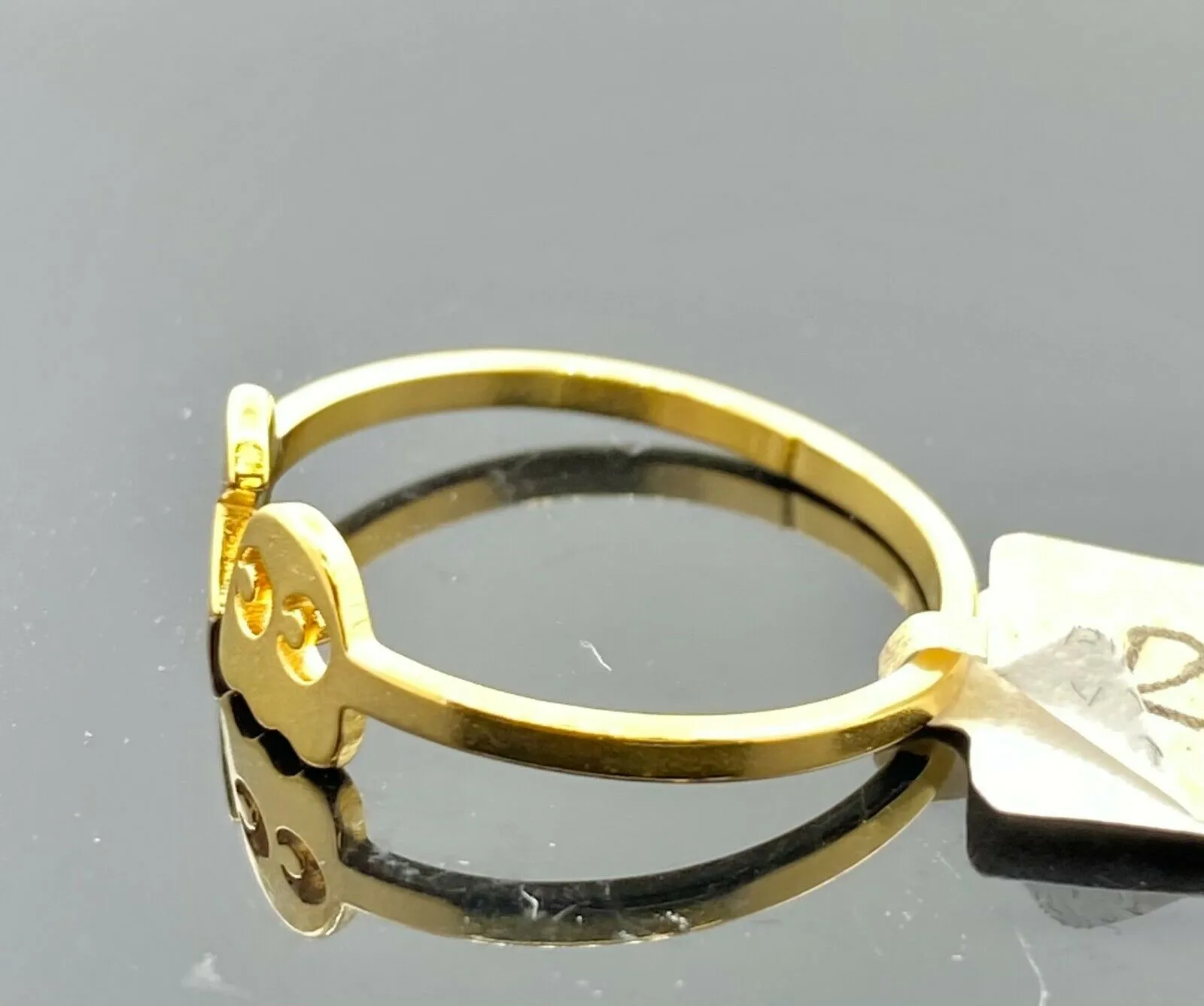 22k Ring Solid Gold ELEGANT Charm Pac Man Ladies Band r2095z