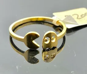 22k Ring Solid Gold ELEGANT Charm Pac Man Ladies Band r2095z