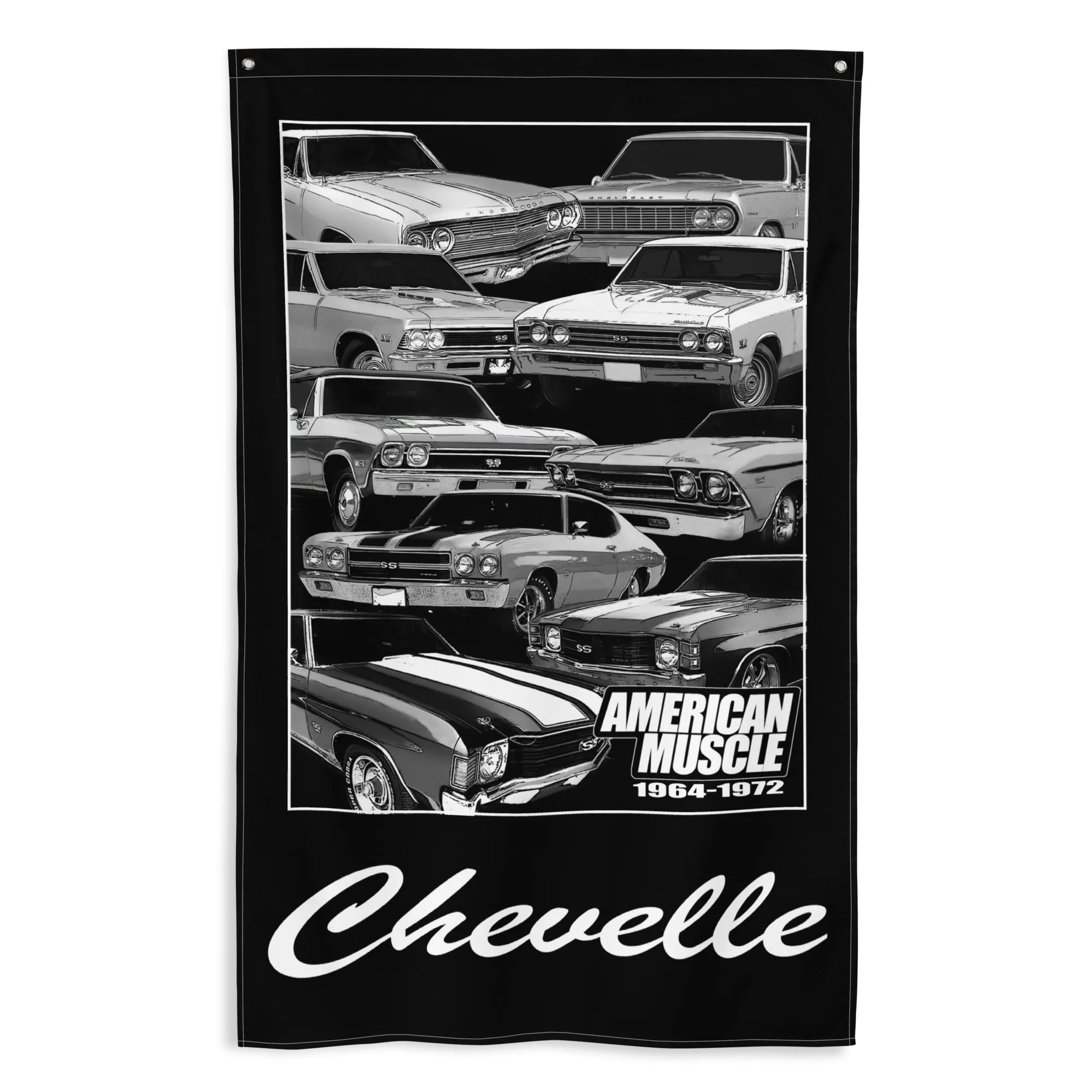 64-72 Chevelle Muscle Car Wall Flag Garage Decor, Dorm Poster, Man Cave Decoration