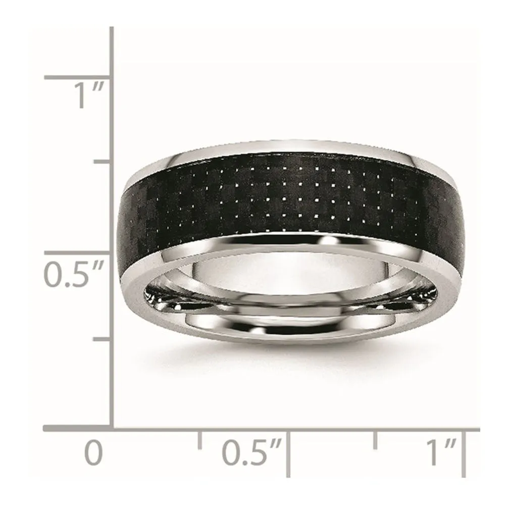 8mm Cobalt & Black Carbon Fiber Domed Standard Fit Band