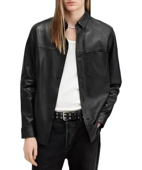 Allsaints Compass Leather Shirt