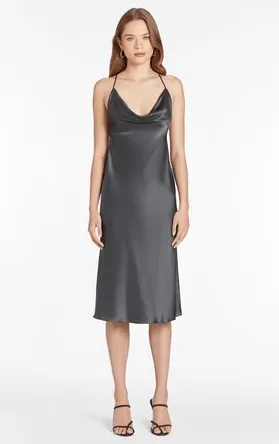 Amanda Uprichard Tayce SIlk Dress in Zinc