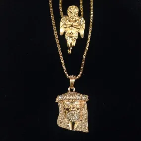 Angel / Bling Jesus with Stones in Crown Set