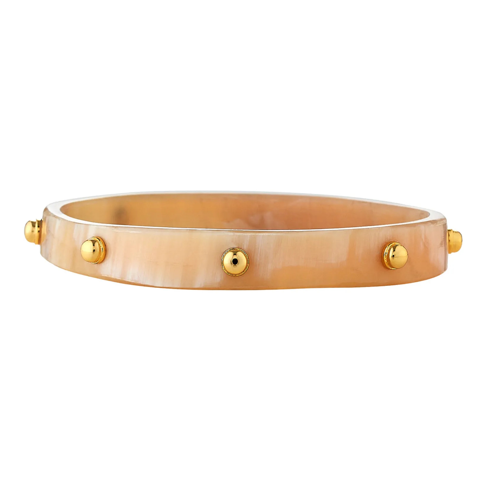 ASHA SKINNY FLOWER HORN BANGLE W/STUDS