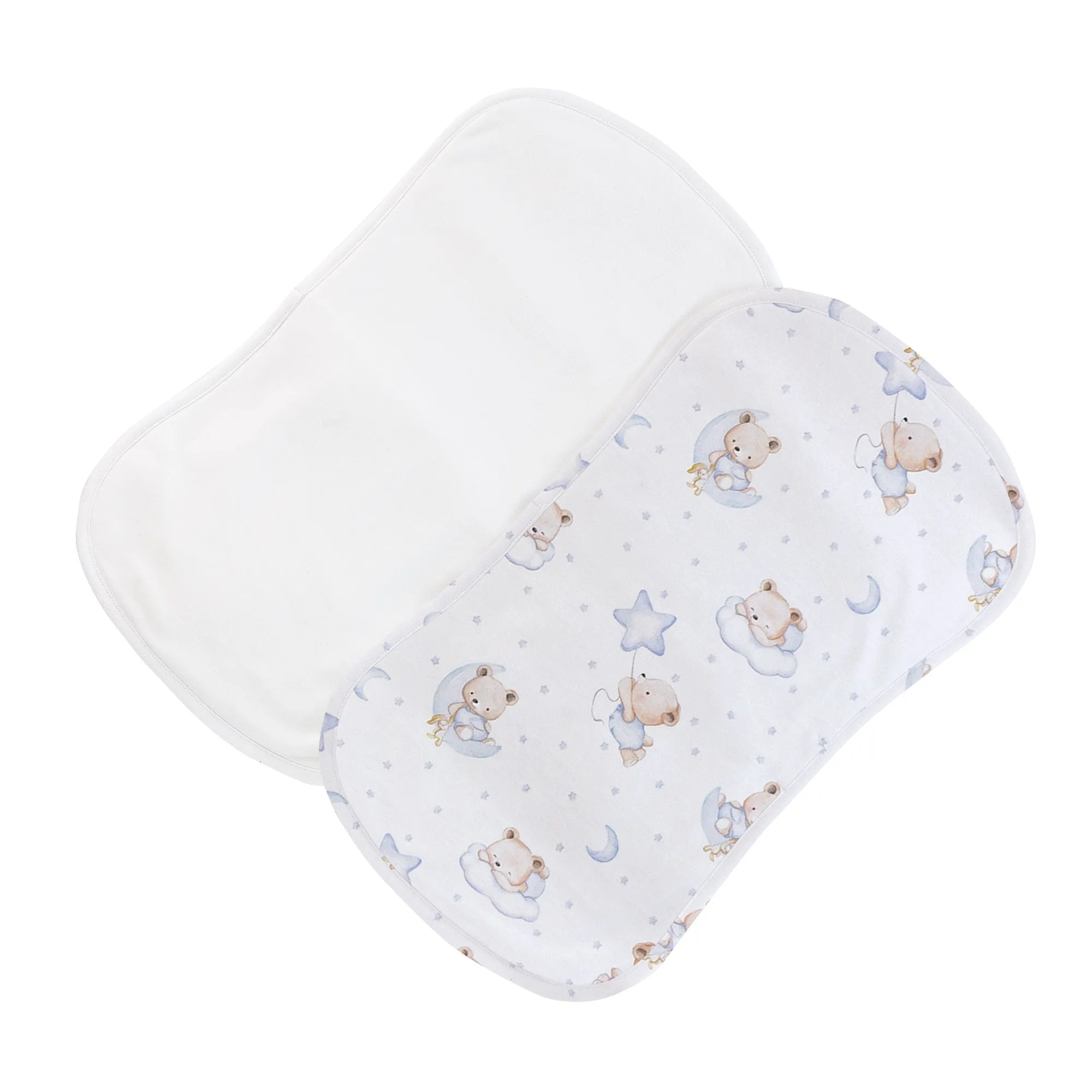 Baby Club Chic Sleep Tight Bear Burp Cloth Set (Pink and Blue Colors Available)