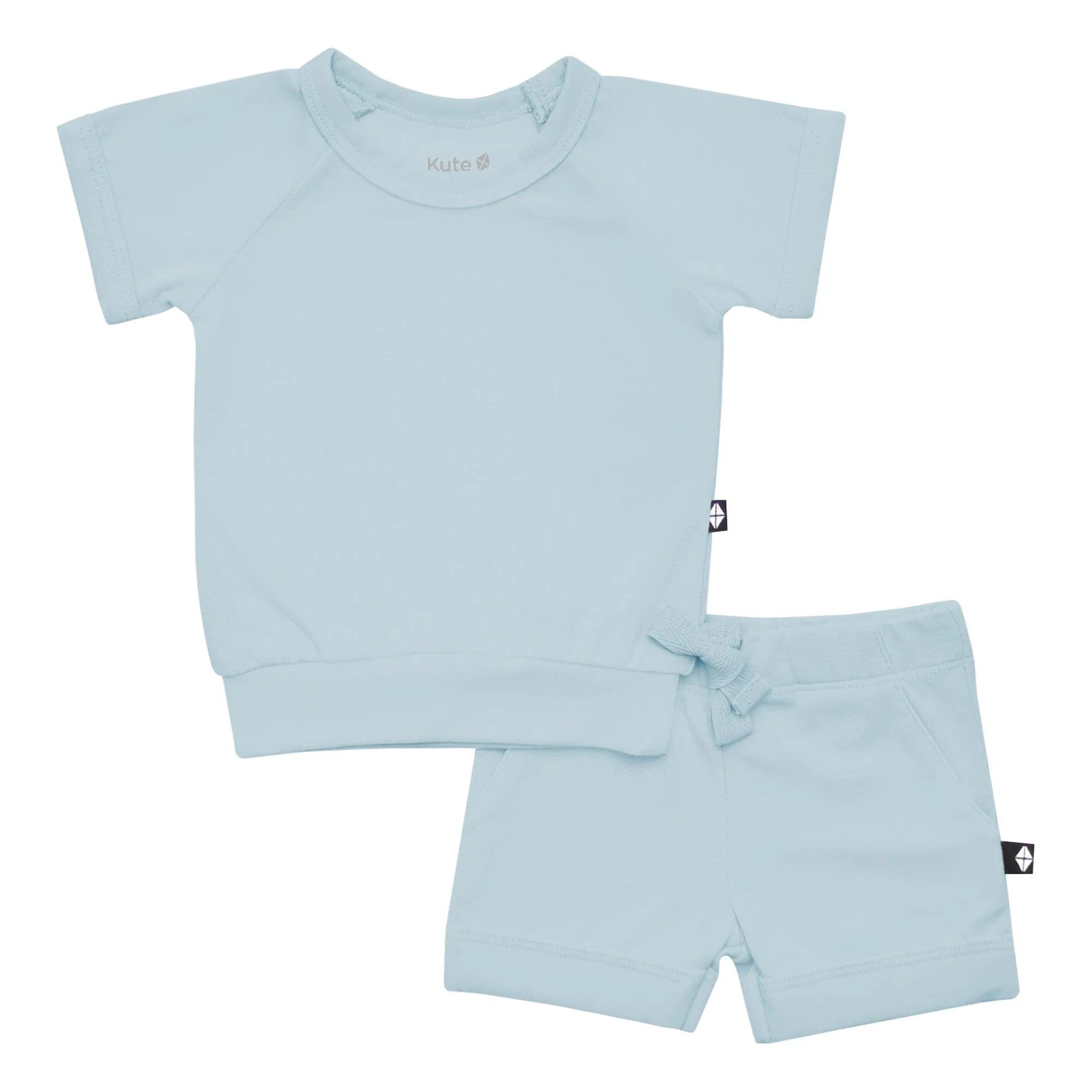 Bamboo Jersey Short Sleeve Jogger Set in Fog