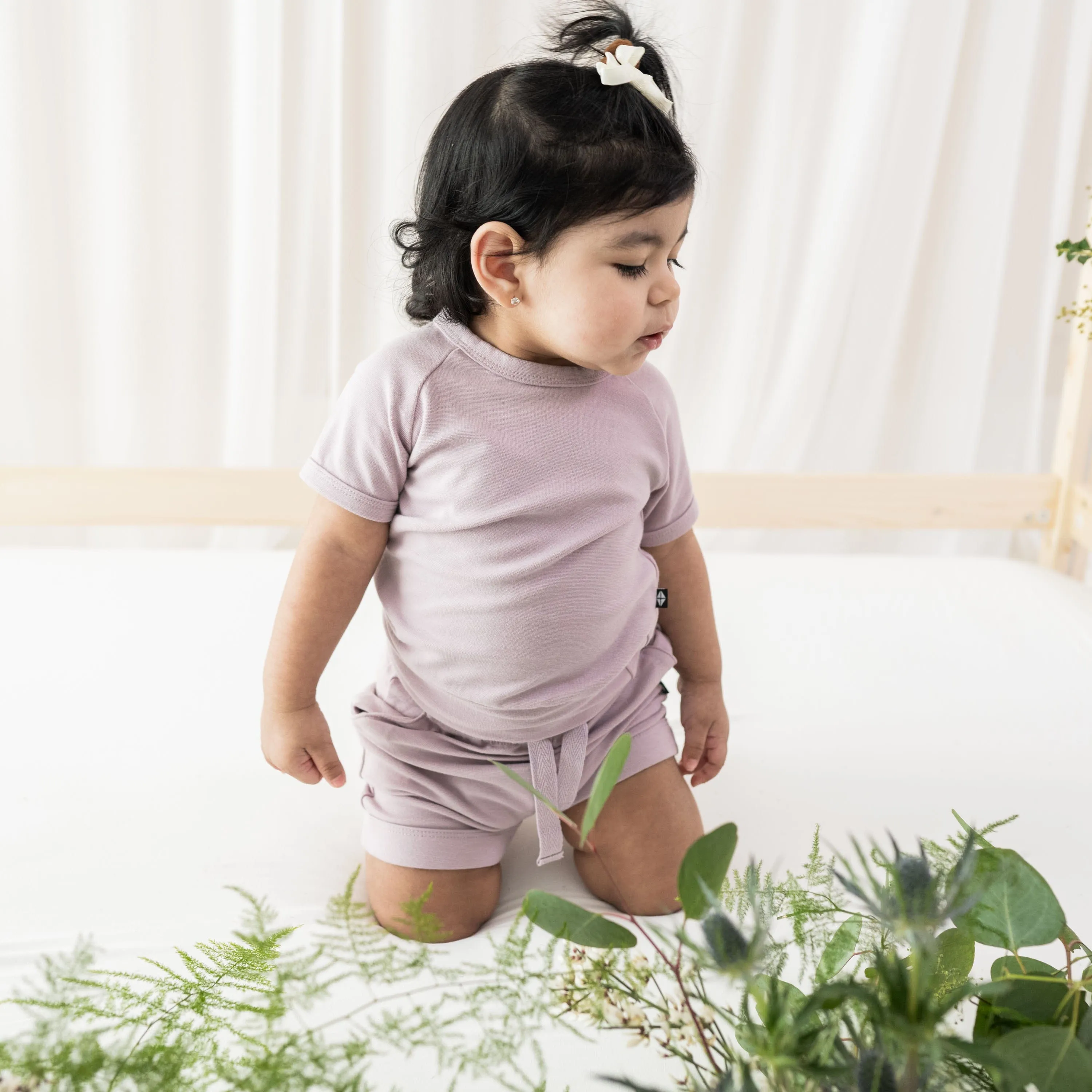 Bamboo Jersey Short Sleeve Jogger Set in Wisteria