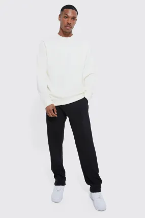 Basic Interlock Sweatshirt & Jogger Tracksuit | boohooMAN UK