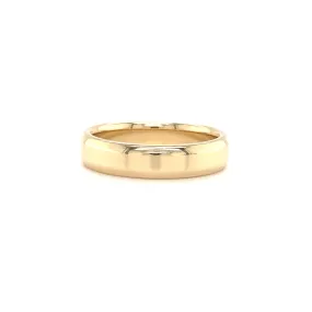 Beveled Edge 5mm Ring with Comfort Fit in 14K Yellow Gold