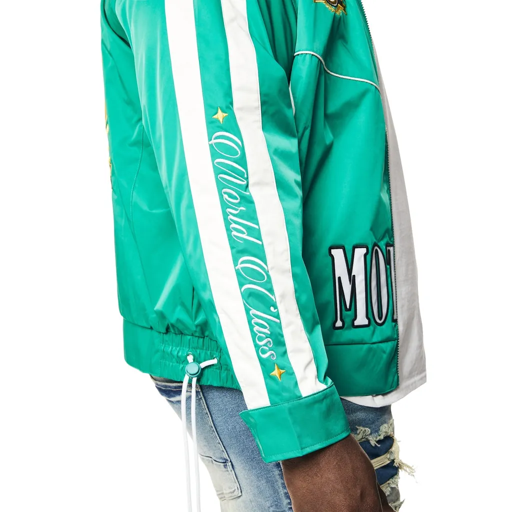 Big and Tall - Euro Racing Windbreaker Jacket - Hunter Green