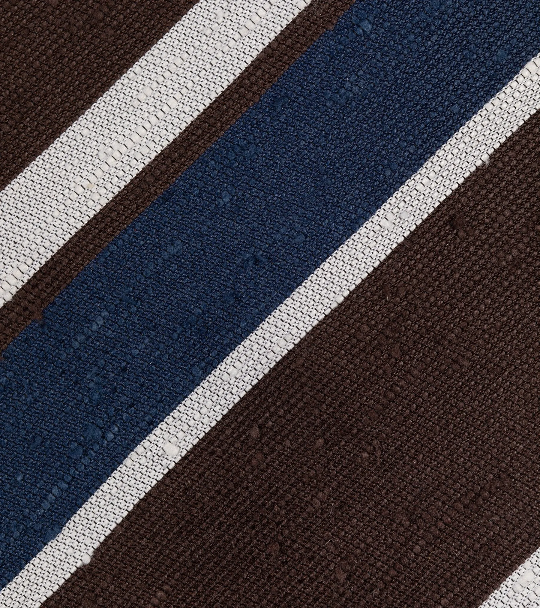 Bigi Shantung Silk Stripe Tie: Blue/Brown