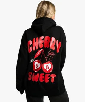 boohoo Womens Cherry Sweet Bubble Print Slogan Back Print Hoodie