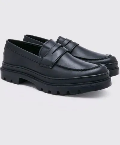 boohooMAN Mens Faux Leather Chunky Loafer