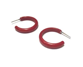 Brick Red Skinny Perfect Hoop Earrings