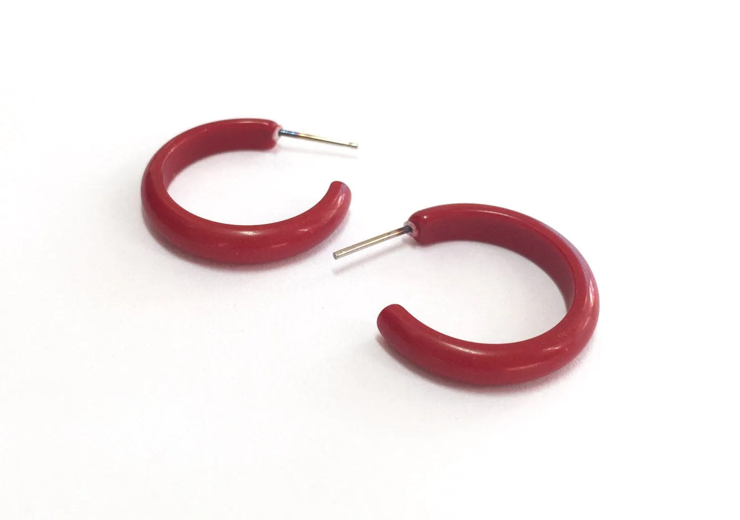 Brick Red Skinny Perfect Hoop Earrings