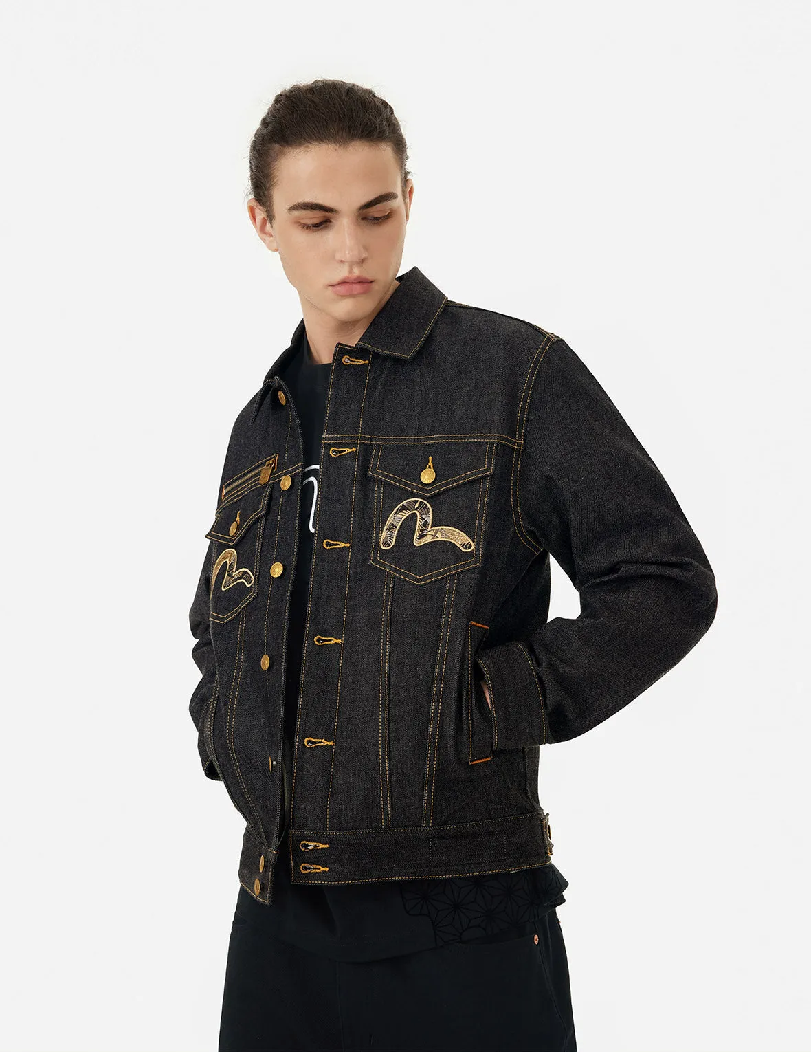 Brocade Daicock Appliqué -Regular Fit Denim Jacket