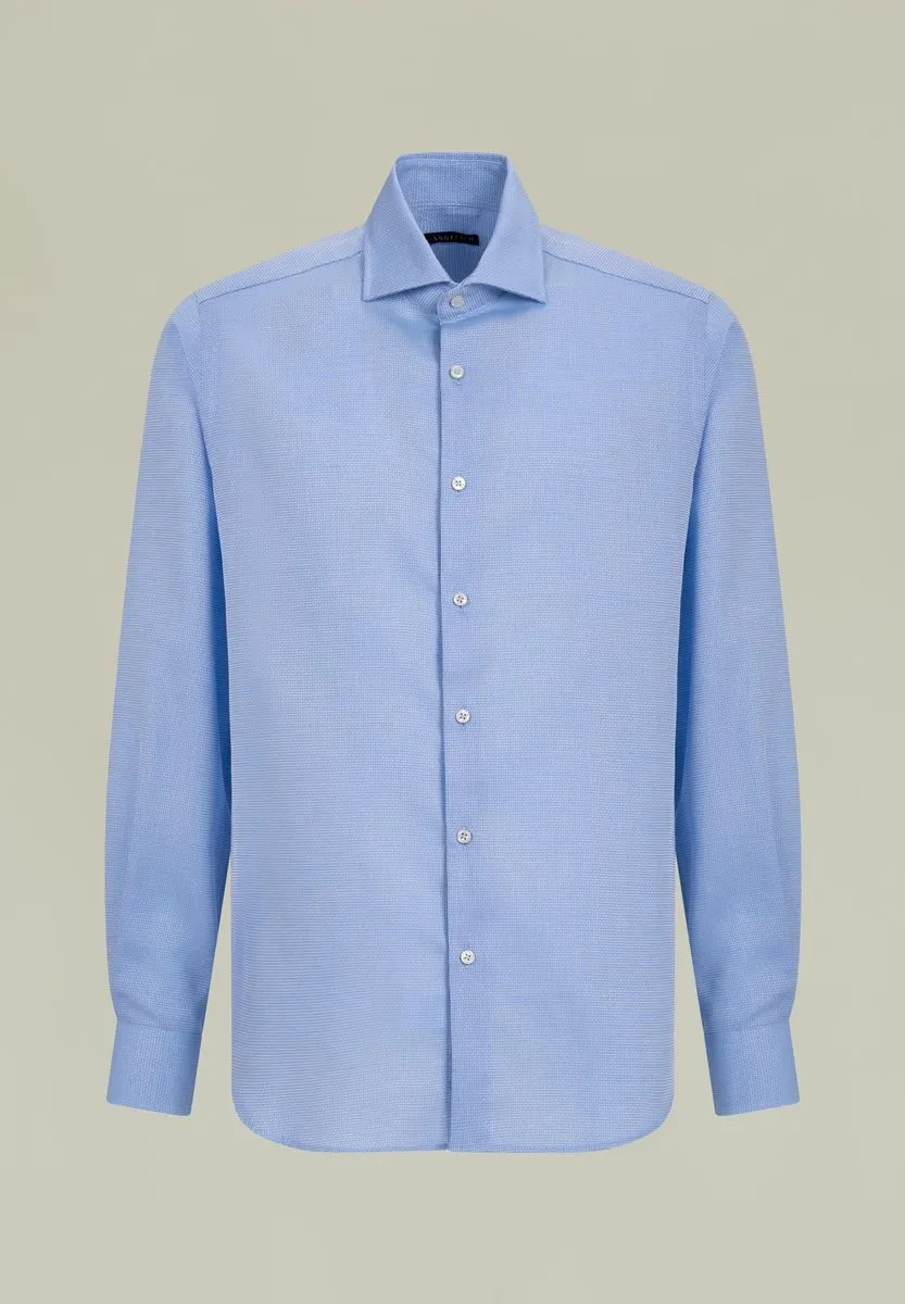 Camicia azzurra armatura intreccio