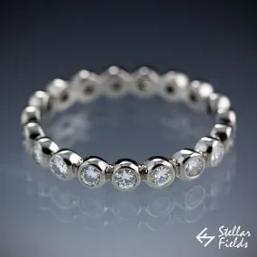 Canadian Diamond Eternity Wedding Band - Minimal, Modern, Bezel Set Ring