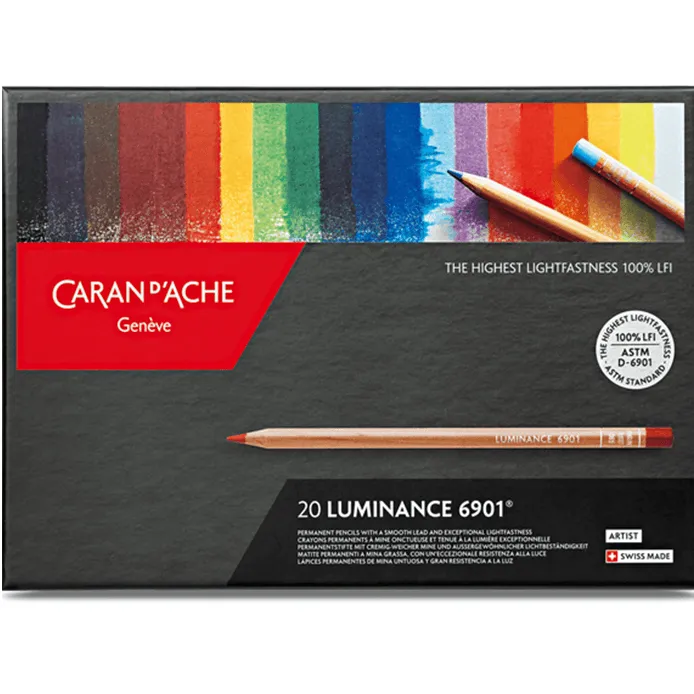 Caran d'Ache 20 Luminance 6901 Coloured Pencils Set Artists Professional