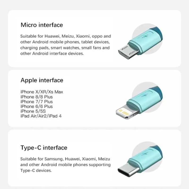 Cble 3 en 1 pour recharge rapide smartphone usb-c / micro / iPhone  OLAF - USB 3A