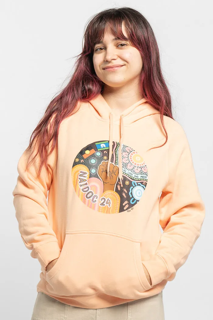 Celebrating NAIDOC 2024 Peach Cotton Blend Women's Hoodie