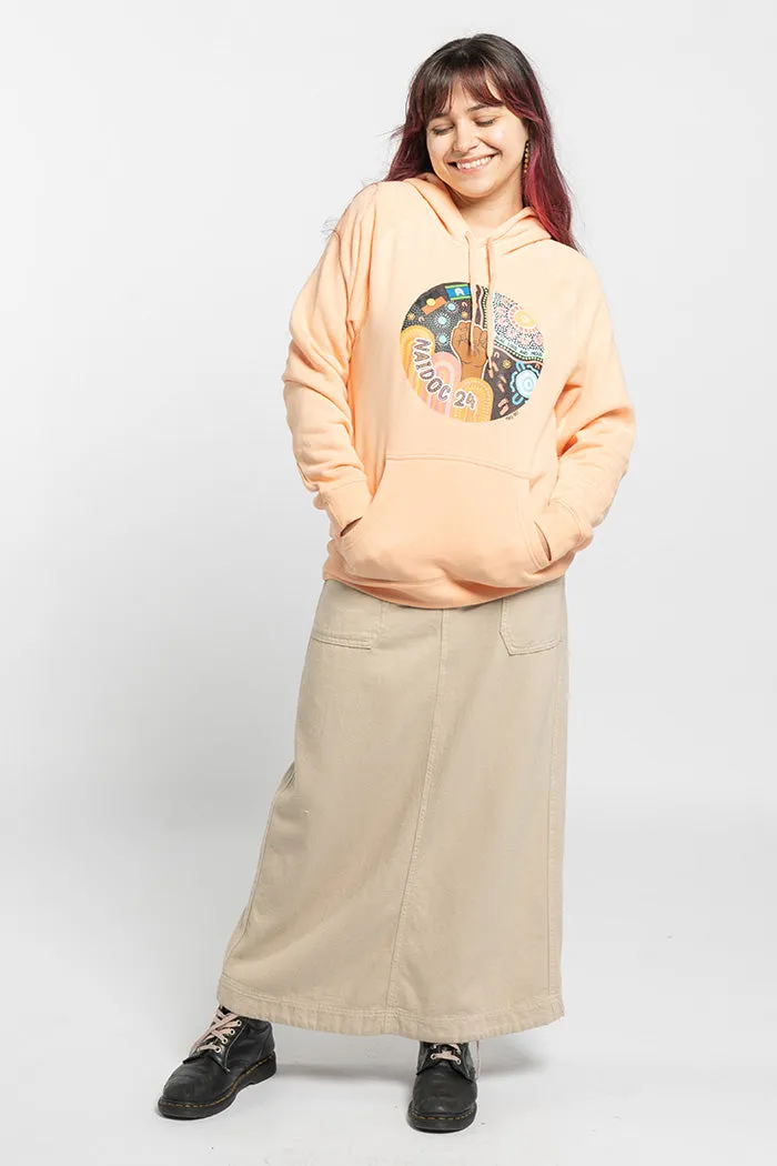 Celebrating NAIDOC 2024 Peach Cotton Blend Women's Hoodie