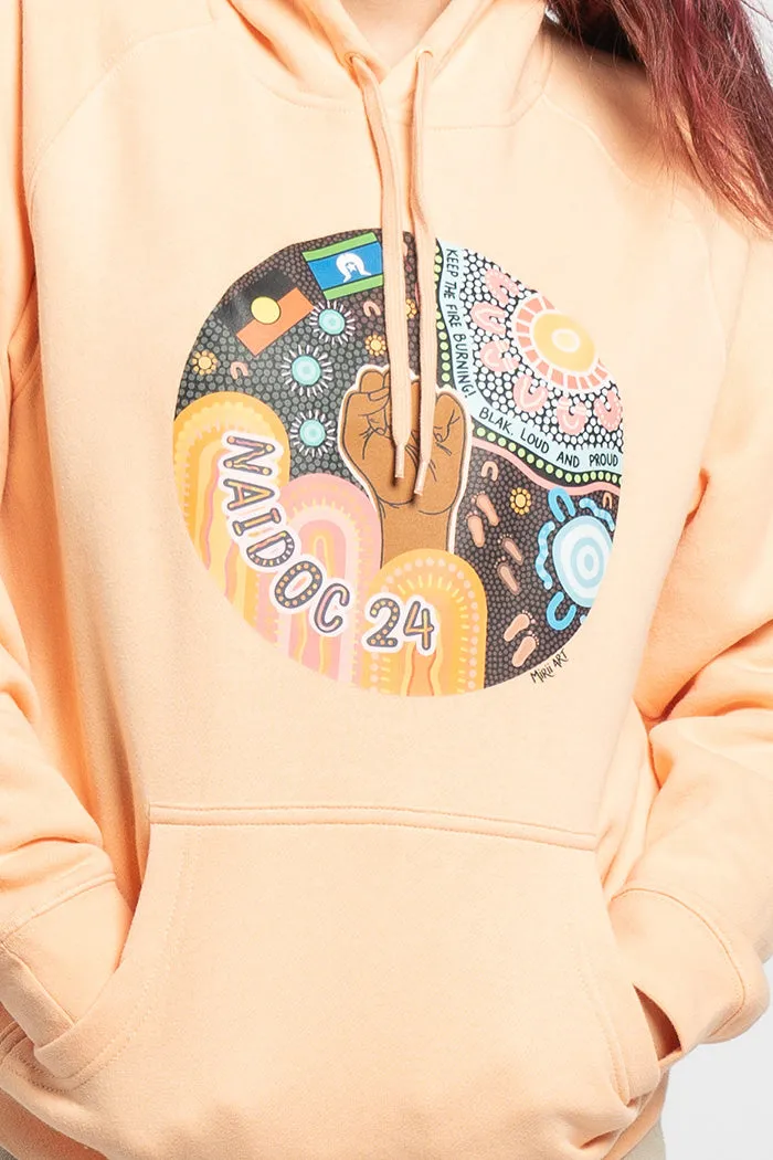 Celebrating NAIDOC 2024 Peach Cotton Blend Women's Hoodie