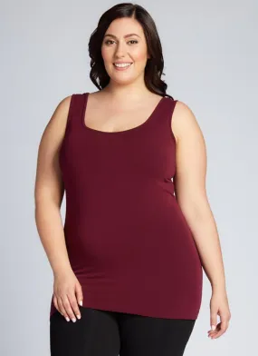 C'est Moi Bamboo Plus Size Tank In Bordeaux