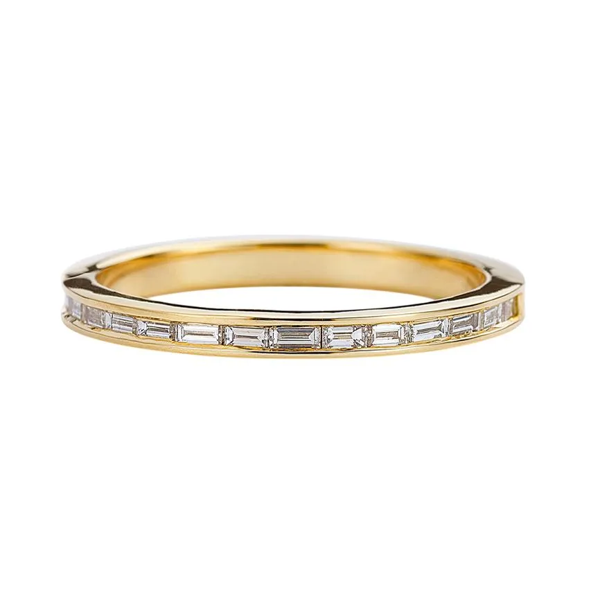 Channel Set Baguette Diamond Half Eternity Band