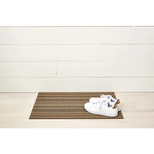 Chilewich Skinny Stripe Shag Floor Mat, Mushroom