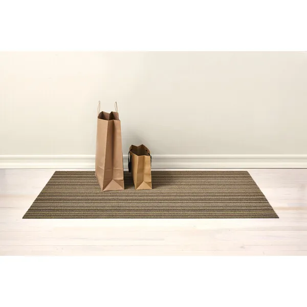 Chilewich Skinny Stripe Shag Floor Mat, Mushroom