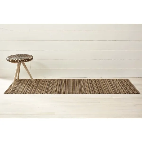 Chilewich Skinny Stripe Shag Floor Mat, Mushroom