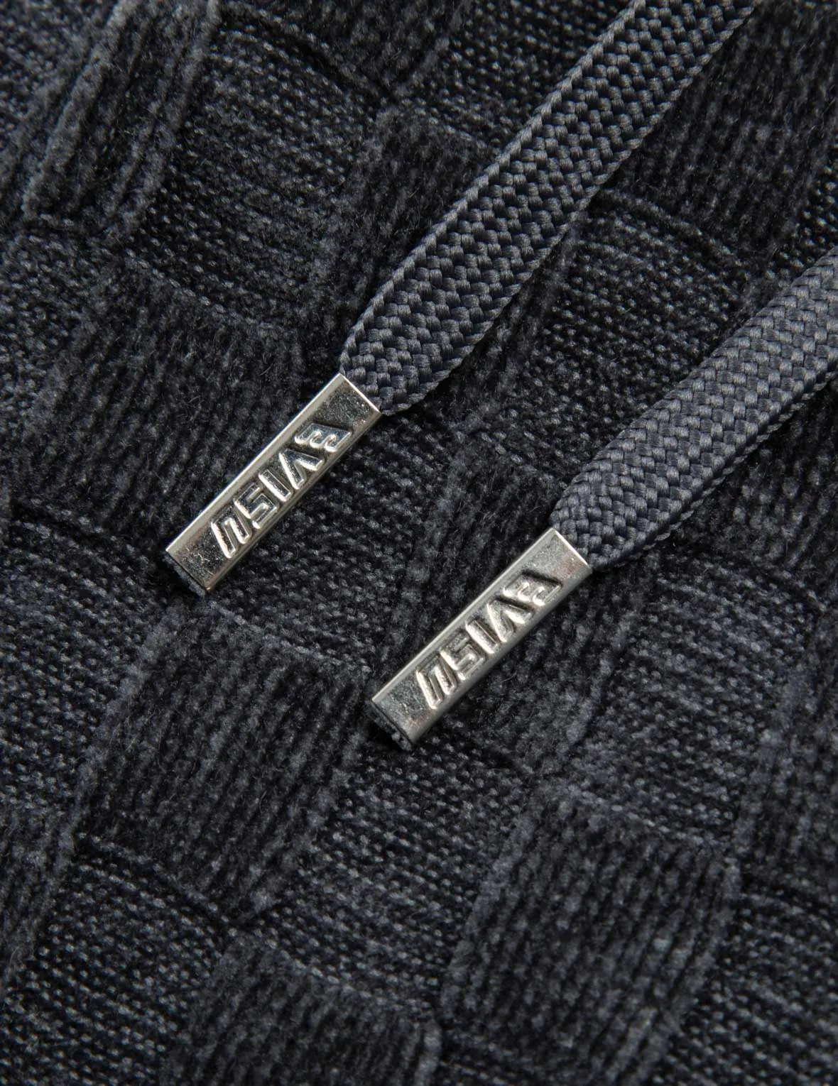 Concave Check Pattern Kamon Embroidery Straight Fit Sweatpants