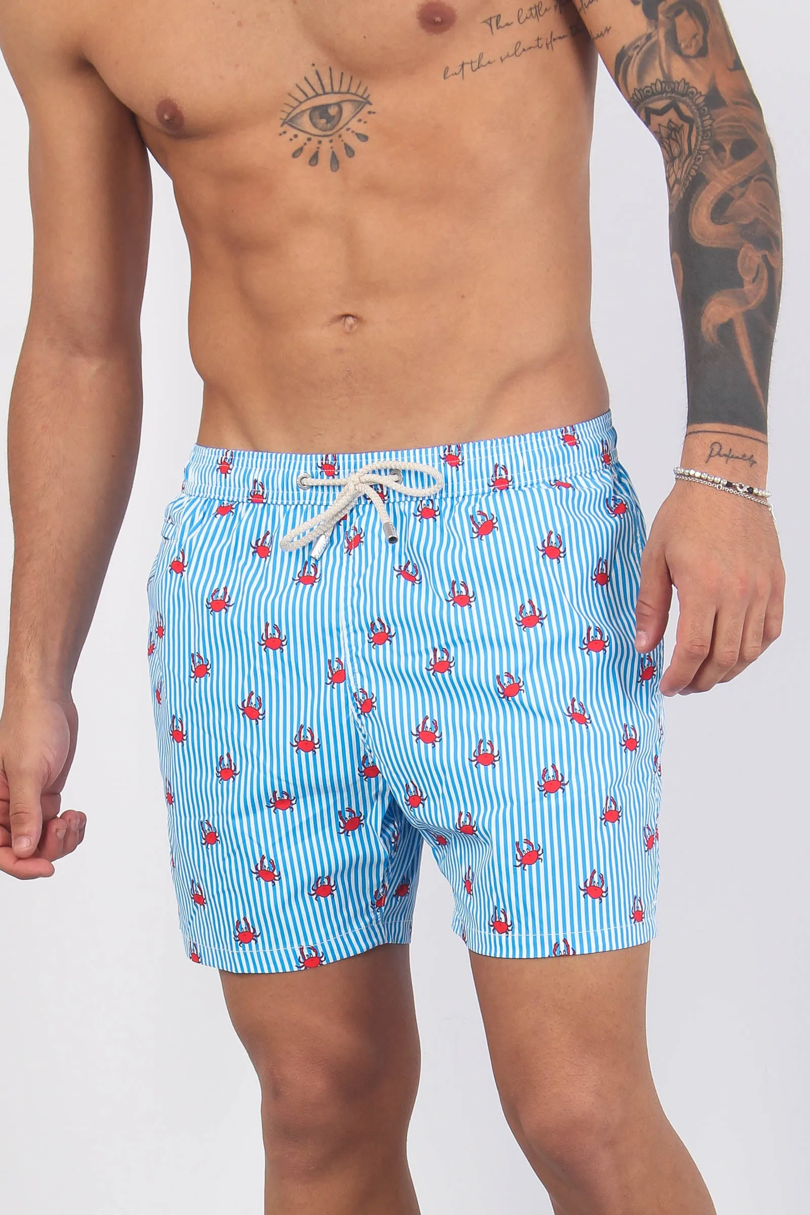 Costume Pantalone Fantasia Azzurro/crabs