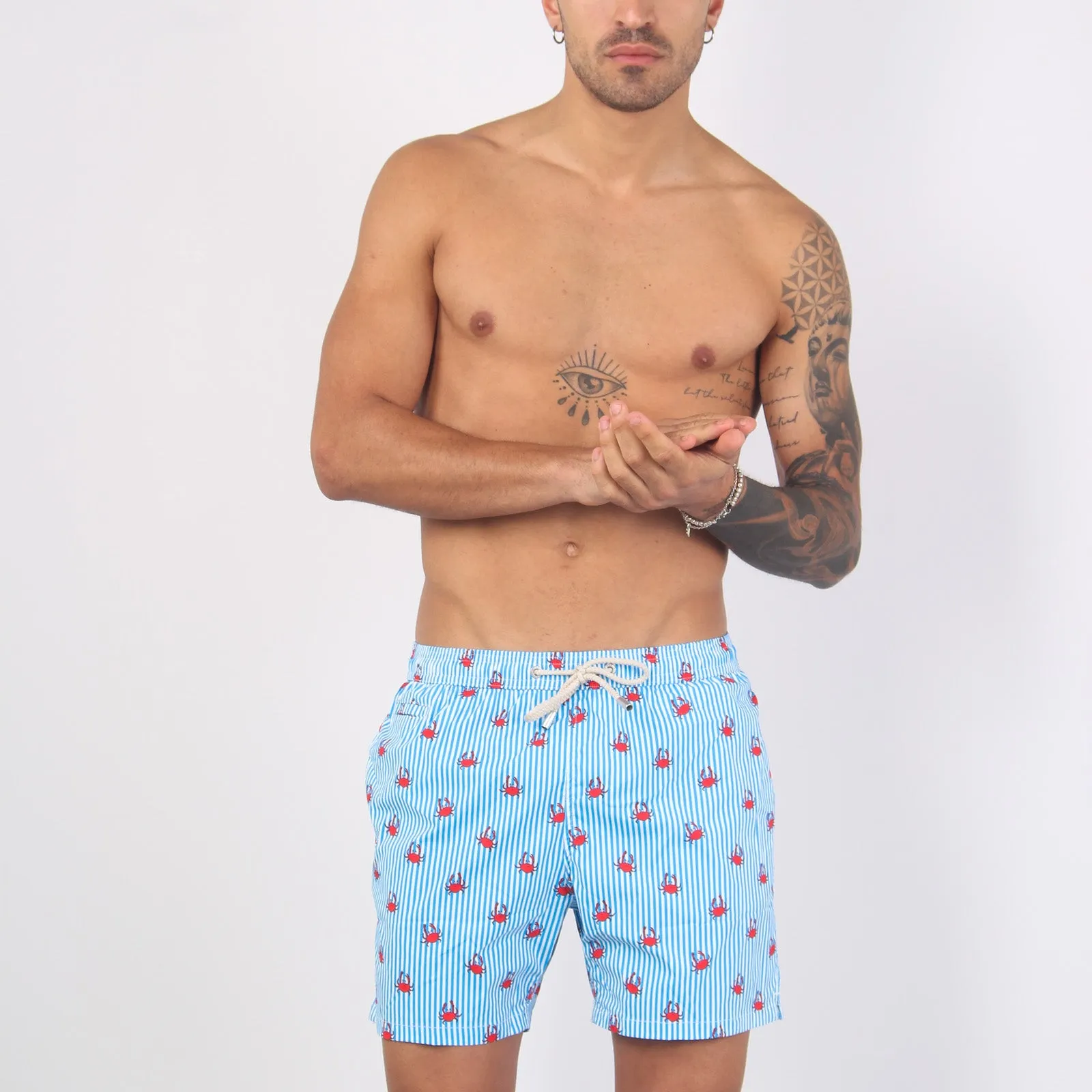 Costume Pantalone Fantasia Azzurro/crabs