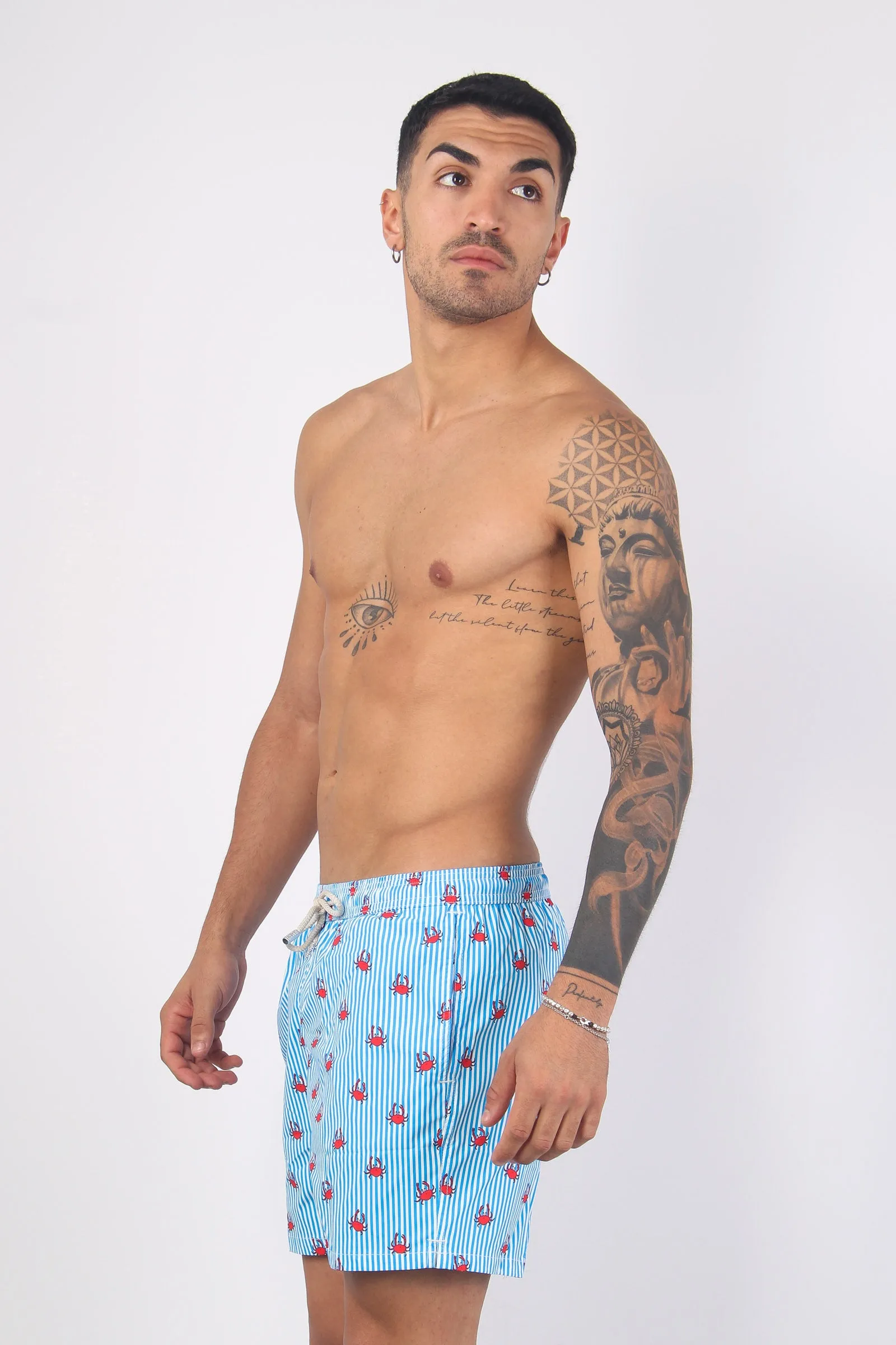 Costume Pantalone Fantasia Azzurro/crabs