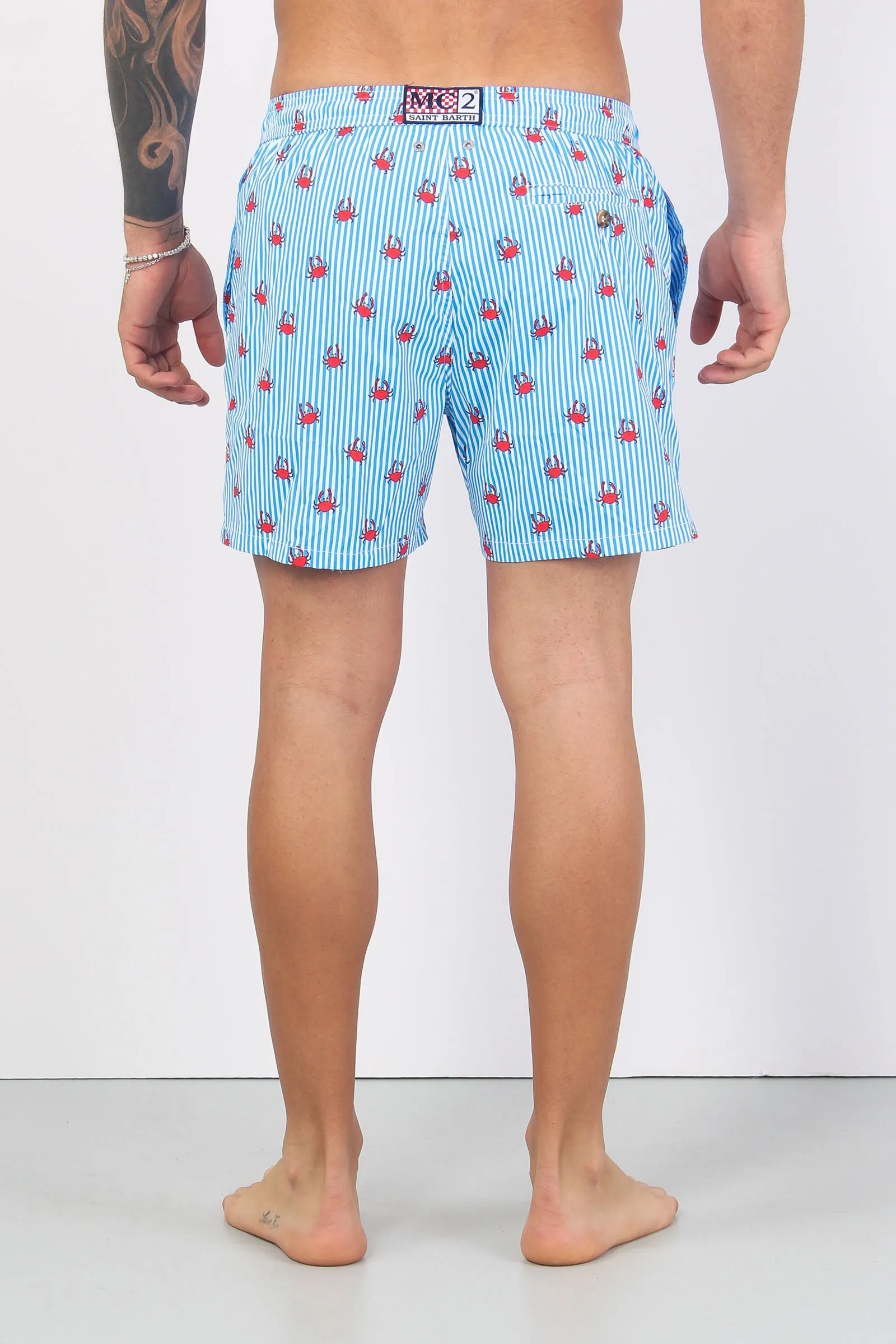 Costume Pantalone Fantasia Azzurro/crabs