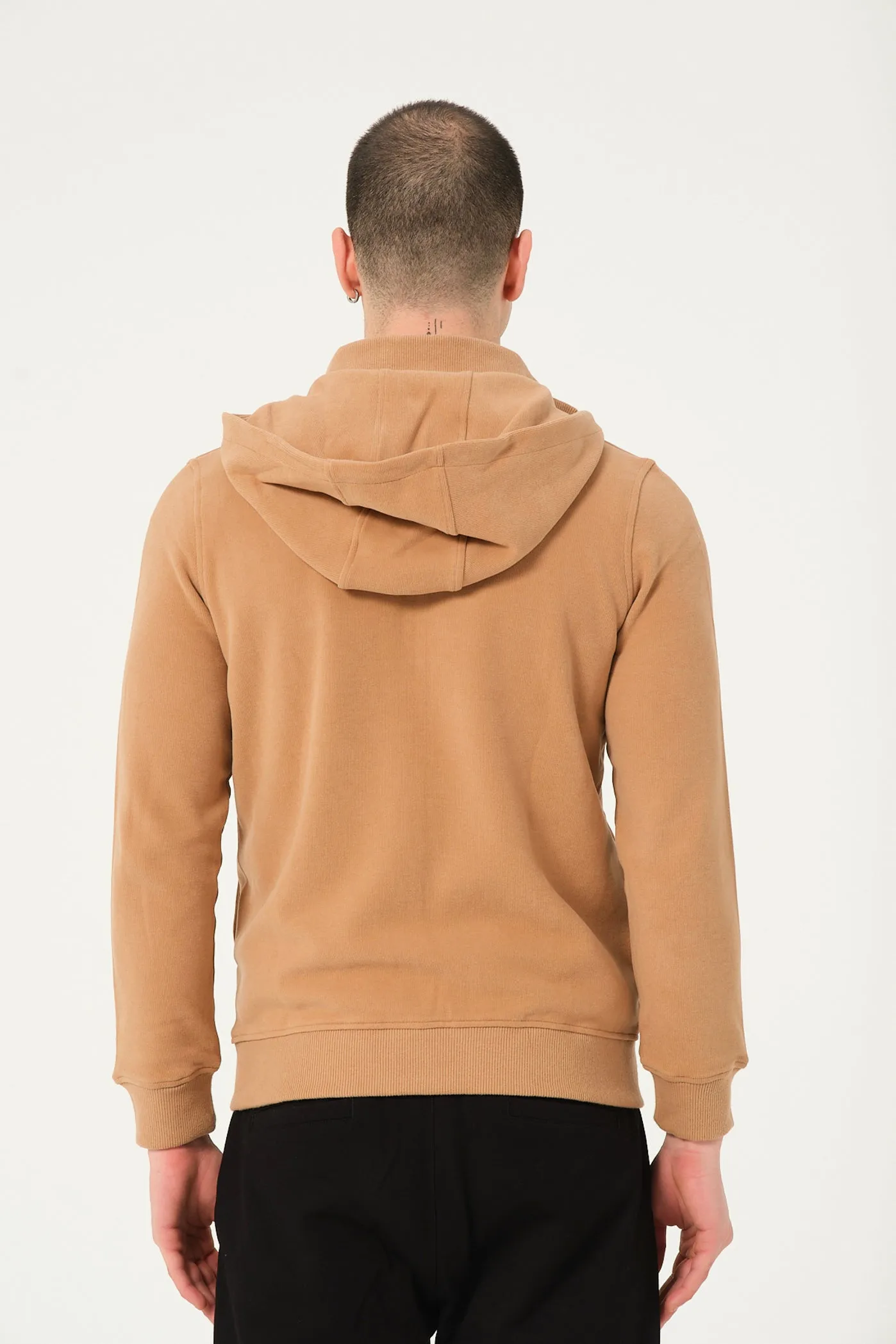 Cotton Man Hoodie Beige