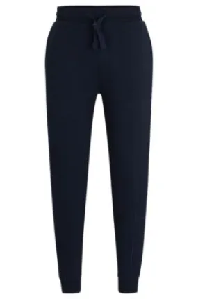 Cotton-terry tracksuit bottoms with embroidered logo