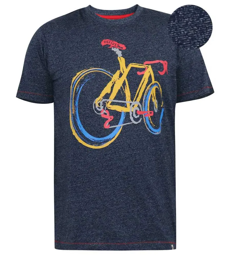 D555 Tall Mens Printed T-Shirt With Abstract Bicycle Print (GAMSTON)