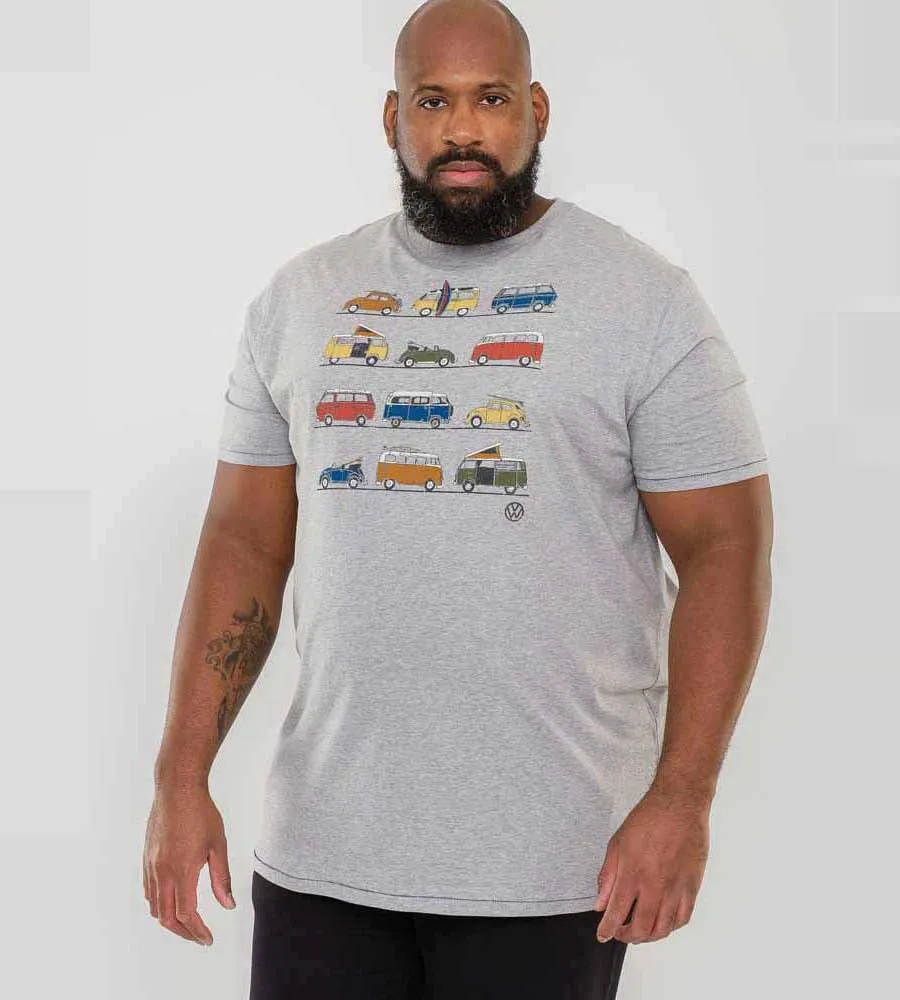 D555 Tall Mens VW Vehicle Printed T-Shirt Official Licensed Product (WHITTAM)