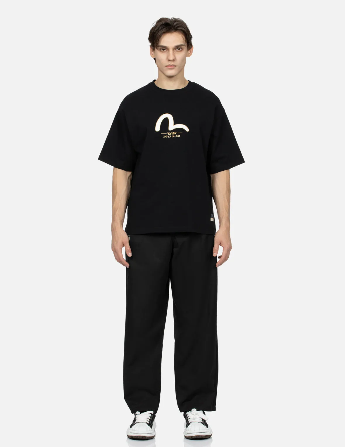 Daicock and Gold Kamon Print Relax Fit T-shirt