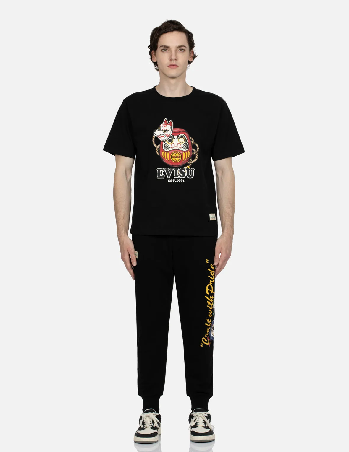 Daruma with Inari Mask Print Regular Fit T-shirt