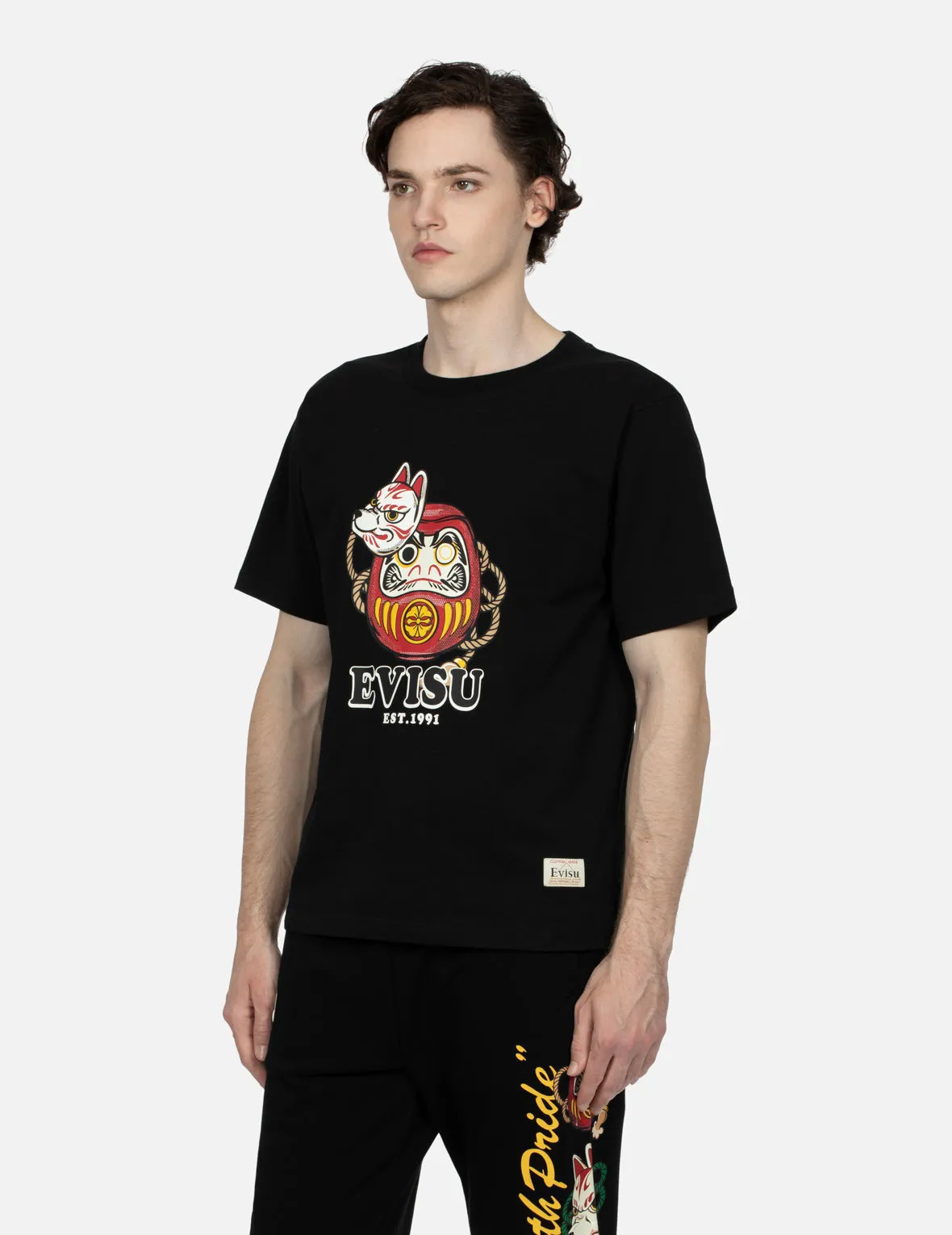 Daruma with Inari Mask Print Regular Fit T-shirt