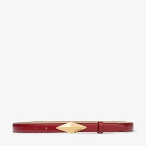 Diamond Clasp Belt Cranberry Leather Clasp Belt